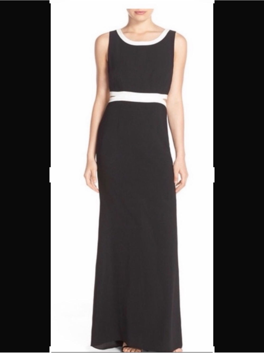 ALI & JAY Black Maxi Dress with White Cut out